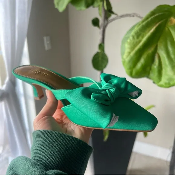 J. Crew Emerald Green Bow Mules - Picture 4 of 5